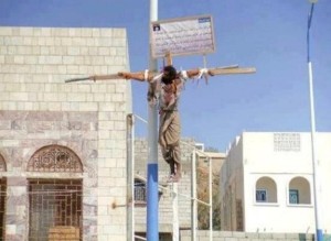 Ägypten 2012 Kreuzigung, weil er vom Islam zum Christentum übergetreten ist